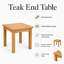 Table d'appoint extérieure en teck 20" x 20"