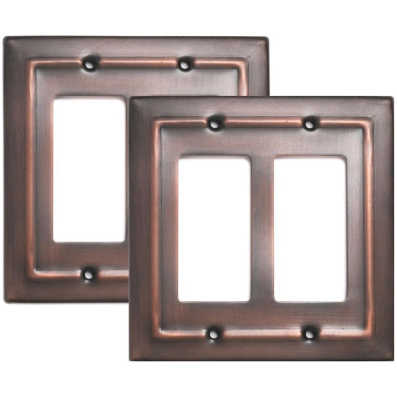 Architectural 2-Gang Rocker Standard Wall Plate, Copper