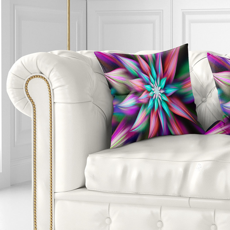 Danse de fleurs exotiques multicolores - coussin à imprimé floral, 18 po x 18 po, Coussin décoratif