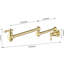 Support de robinet de robinet de baignoire brossé en or brossé - bras pliable, 360 tours, fabrication en laiton, poignées doubles pour réguler le débit d'eau, traitement de surface corrosif se pliant en rotation, économe en espace, fabrication,-948881691