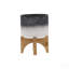 CERAMIC 5" PLANTER ON WOODEN STAND, GRAY