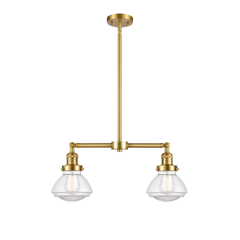 Chesterville 2 - Light Kitchen Island Pendant, Clear, Satin Gold