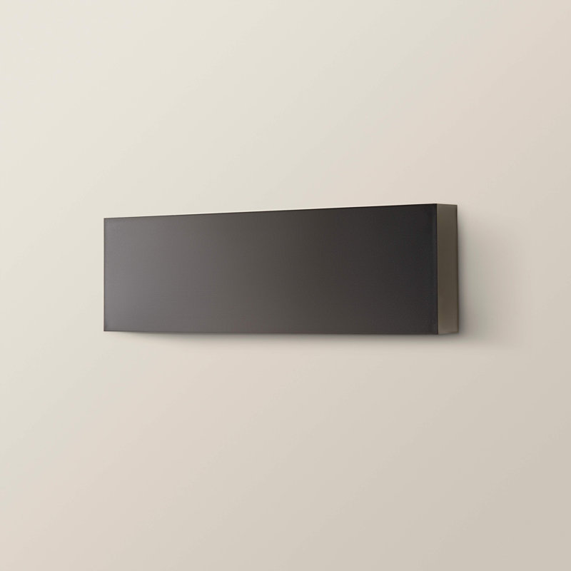 Matte Black Integrated LED Outdoor Sconce, Down, 8cm H x 24cm W x 4.1cm D