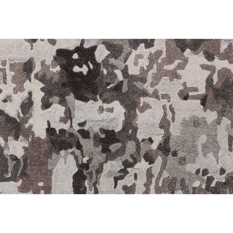 Tapis gris / bleu noué à la main, Rectangle 3 pi x 5 pi