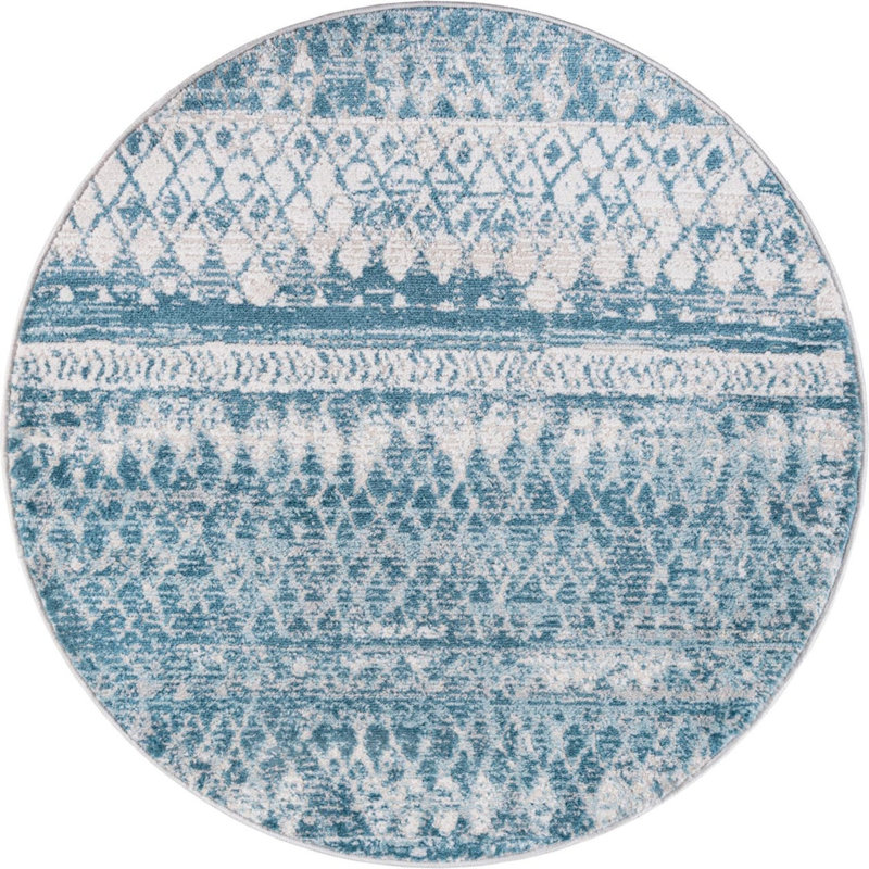 Geometric Indoor Rug, Round 3'3"