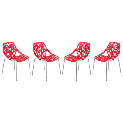 Side Chair with Chromed Legs - Set of 4