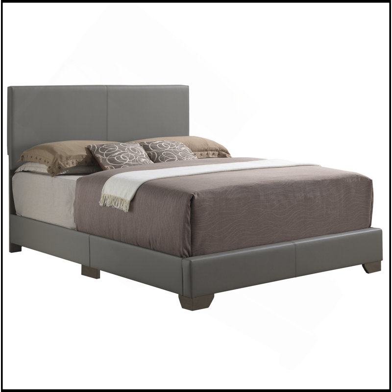 Lit décontracté confortable gris clair pour la détente, Gris clair, Grand lit