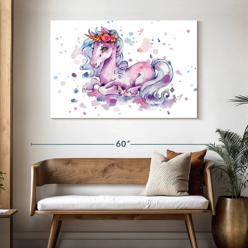 Ashelle douce licorne, H 32 po x l 48 po