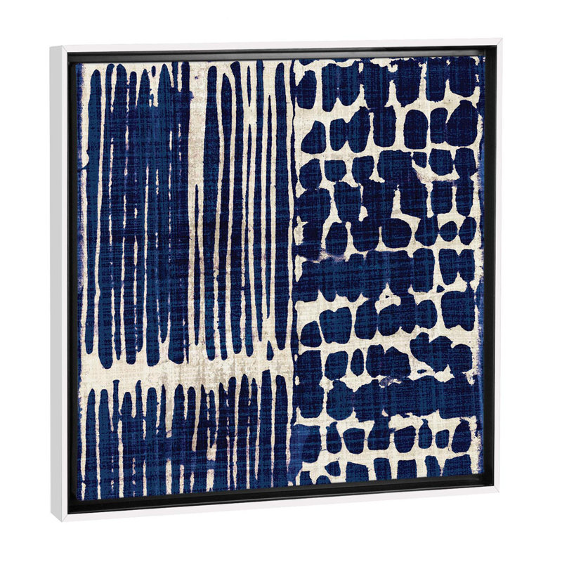 «Indigo Batik III» par Wild Apple Portfolio - impression sur toile, H 12 po x l 12 po x P 0,75 po, Toile tendue
