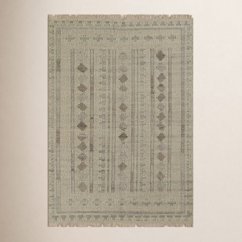 Bristol Geometric Area Rug in Ivory, Rectangle 8' x 10'