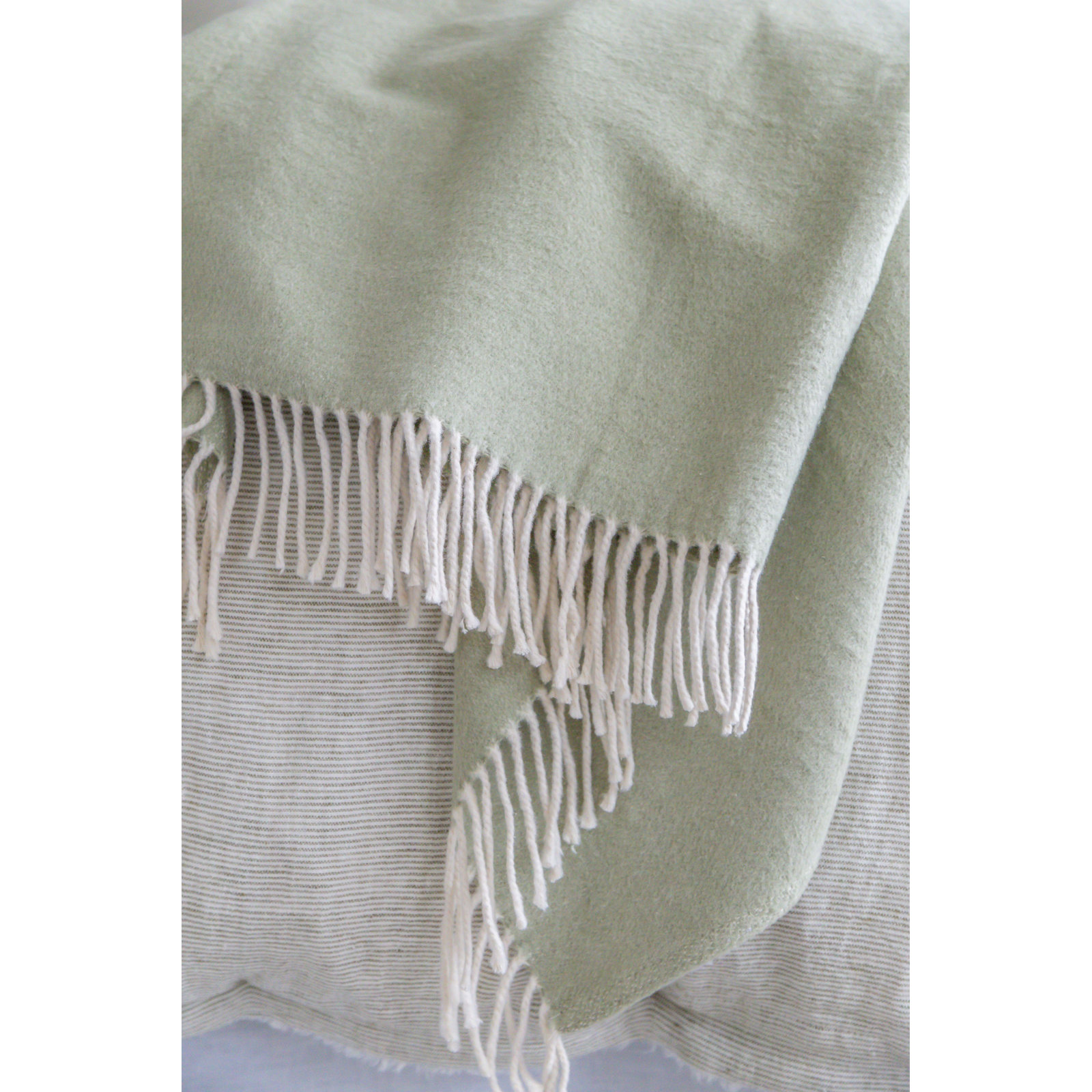Mandy Handwoven Cotton Throw Blanket, Green