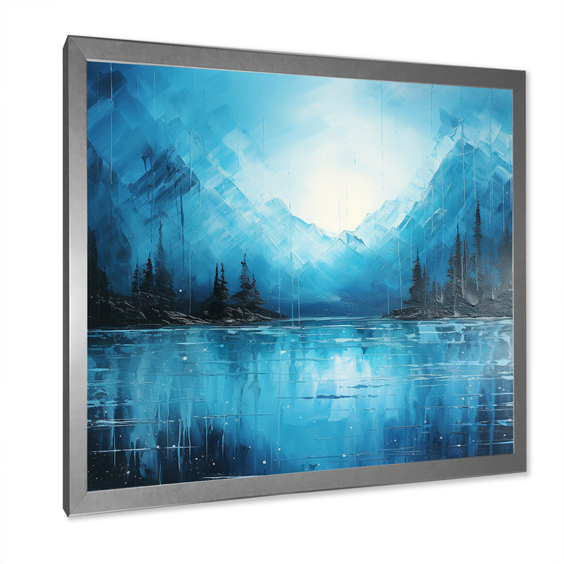 Northern Sky Blue Harmony, reproduction d'art sur toile, Cadre simple argenté, H 36 po x l 36 po x P 1,5 po
