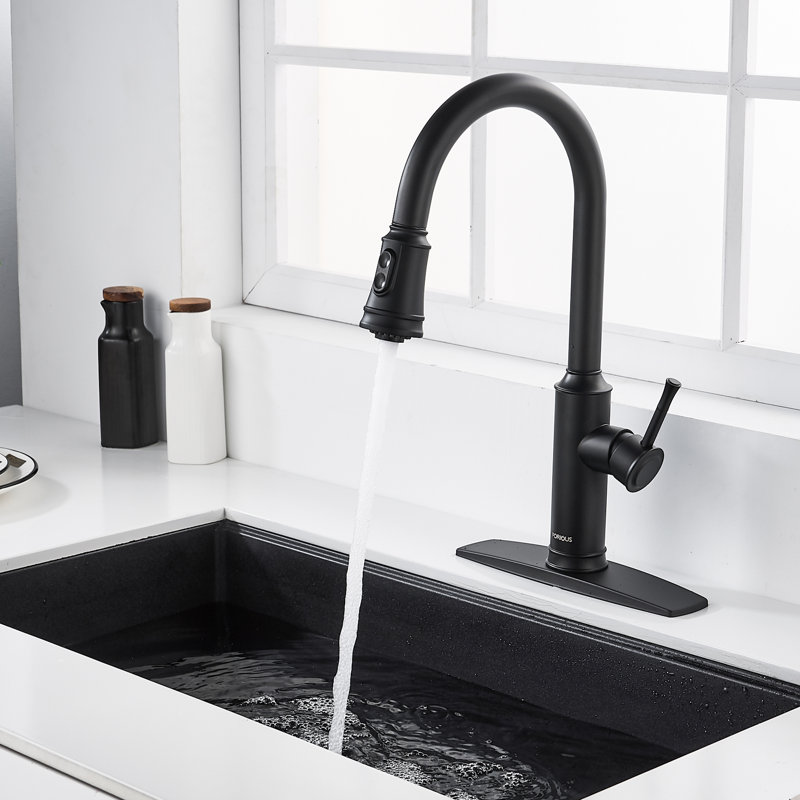 Blue Elephant Pull Down Kitchen Faucet, Black