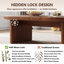 Table basse ovale en noyer de 47,2 po, table basse moderne en bois de style Mid-Century avec base robuste pour le salon