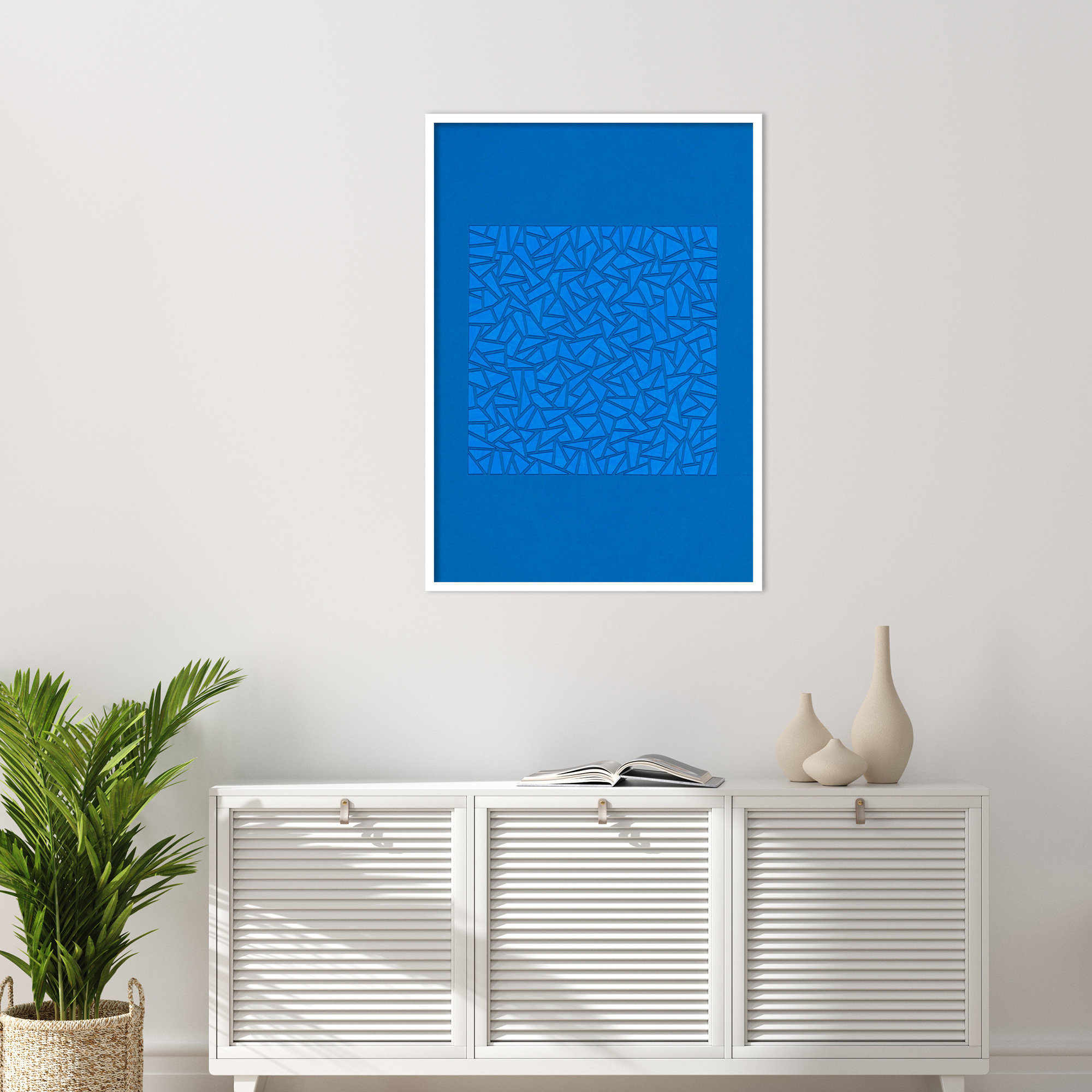 Blue World by Alex Dunn, White, 41" H x 29" W