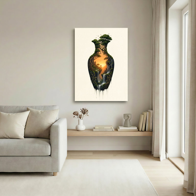 Paysage fantastique, art mural sur toile, ensemble de 1, H 48 po x l 32 po, Toile tendue