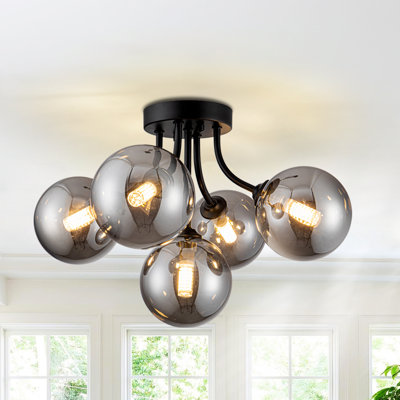 Sputnik Bohr Glass Flush Mount Light Sputnik Light Fixture Bathroom Ceiling Light Bedroom Lights for Ceiling Entryway Light Fixture