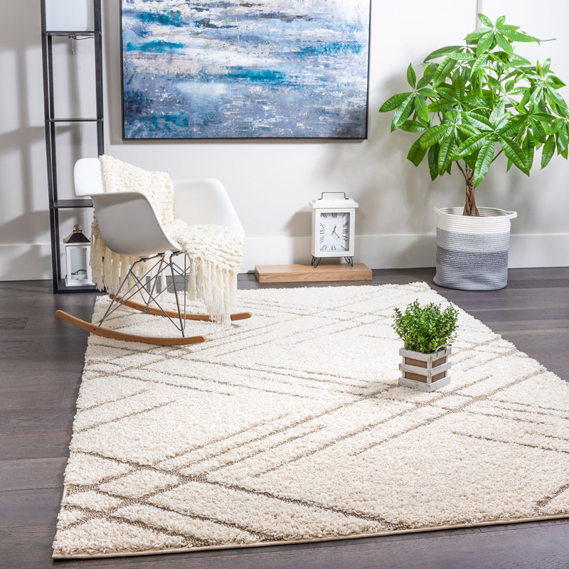 Tapis à poils longs Oak Lines, Rectangle 2 pi 7 po x 4 pi 11 po