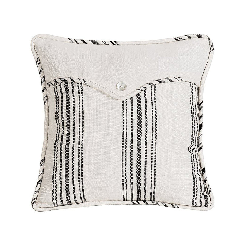 Coussin décoratif Prescott, Blanc / noir