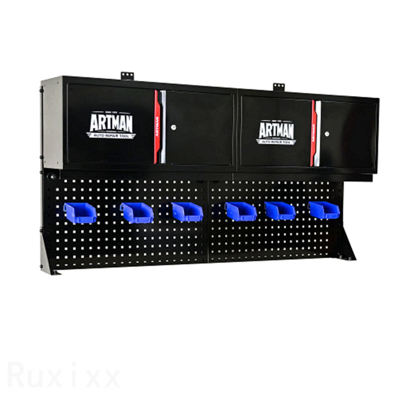 Wall-Mounted Double-Door Tool Cabinet with Pegboard (No Tool Cart)