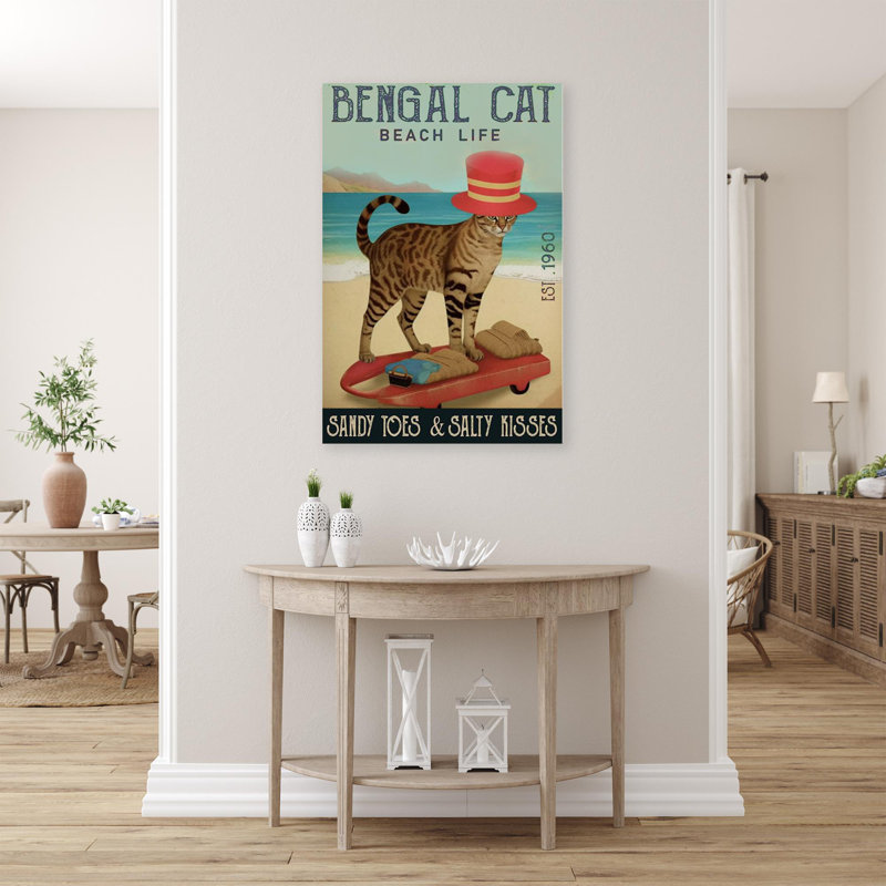 Bengal Cat Beach Life, H 36 po x l 24 po x P 1,25 po