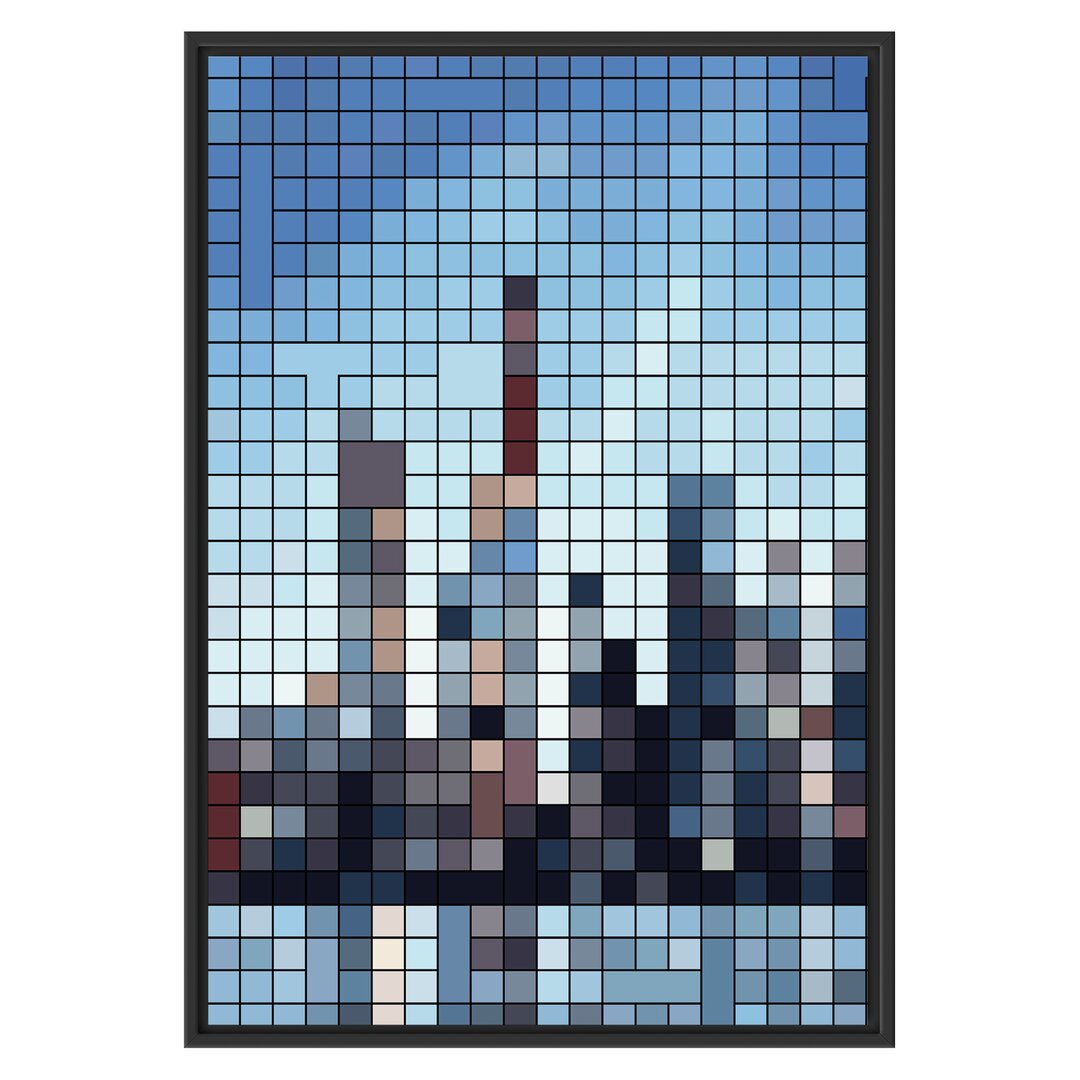 Gerahmtes Wandbild New York Pixel Skyline