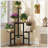 6-Tier Corner Rustic Brown Plant Shelf For Multiple Pots