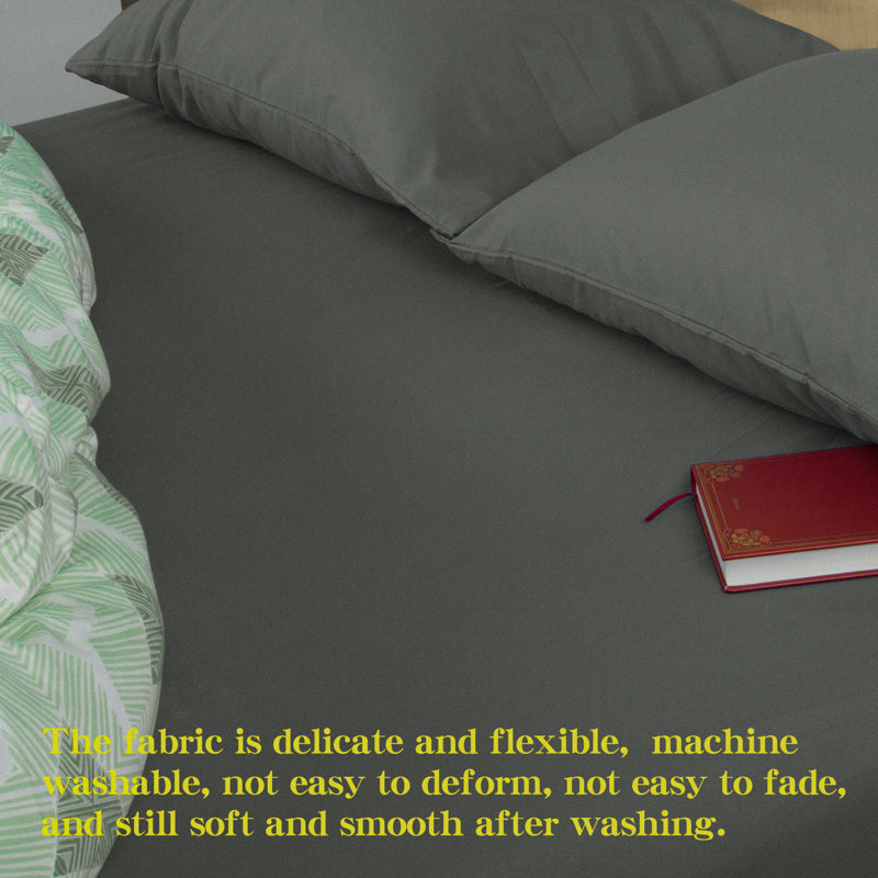 Bed Sheet Set, 1800 Brushed Microfiber Sheet Set with Deep Pocket - NTBAY, Dark Gray, Twin XL Sheet Set with 1 Pillowcase