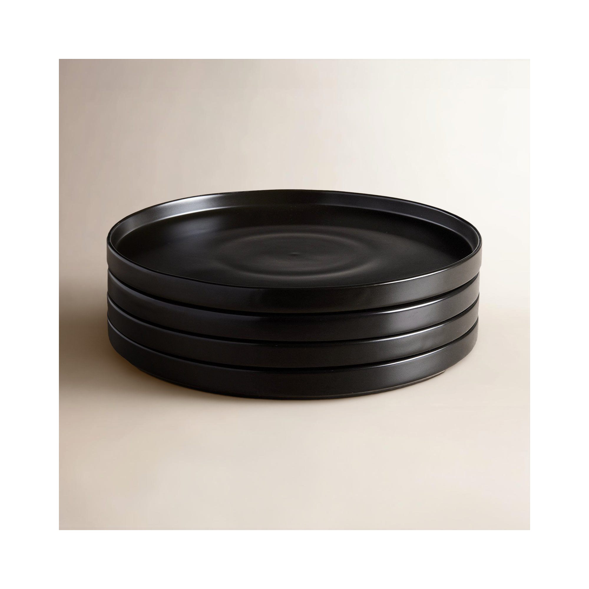 Izie Straight Lip Stoneware Dinner Plate, Black