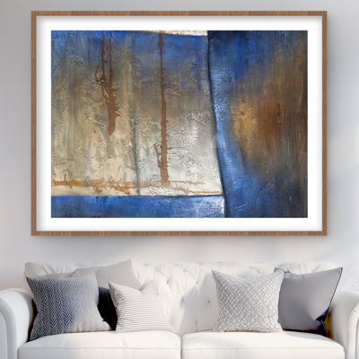 Bleu lumineux et forme bronze - reproduction encadrée industrielle