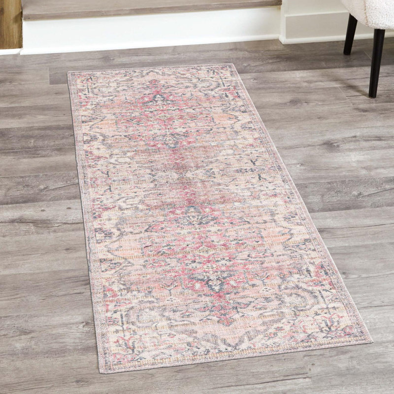 Engelman Oriental Beige/Pink Area Rug, Runner 2'7" x 19'8"