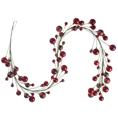 Vickerman 6' Crimson Red Ball Branch Garland.