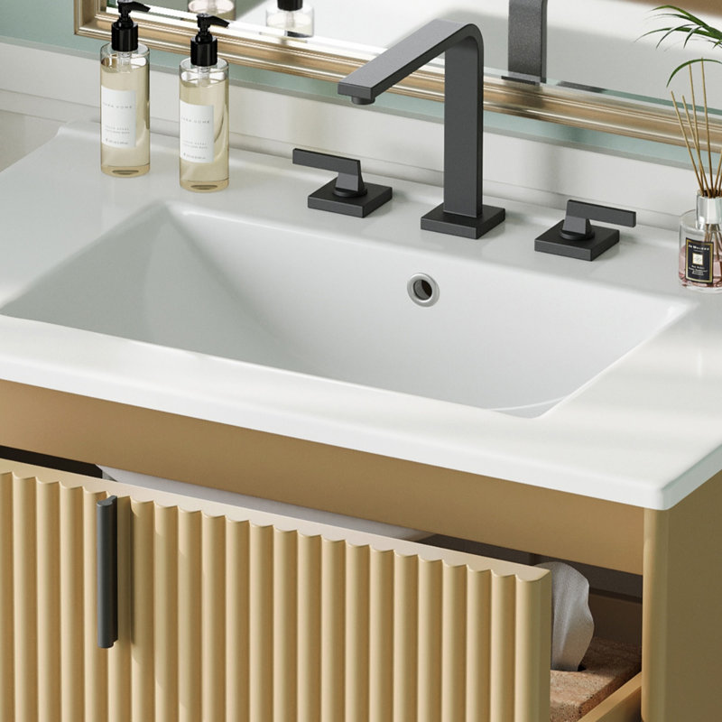 Meuble-lavabo 30 po avec lavabo en céramique, Naturel