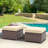 Wicker Outdoor Ottoman with Cushion (Set of 2)-100740199
