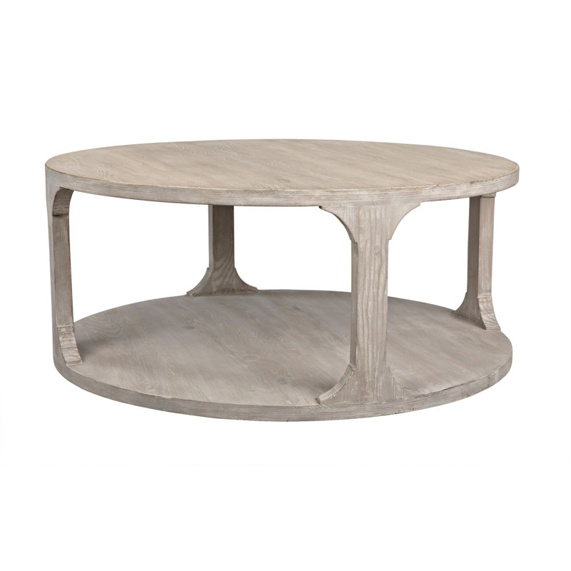 Gimso Solid Wood Coffee Table, Angel White, 17" H x 40" L x 40" W