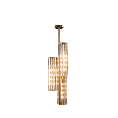 Moon 3 - Light Antique Brass Cluster Pendant