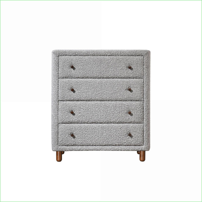Commodes et amp; Garde-robes | Commode 4 tiroirs Cleo Contemporary Gris | Boucle