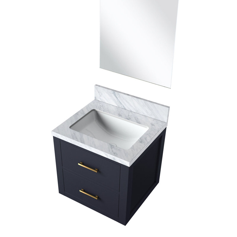 Bleu 20 po Meuble-lavabo avec comptoir en acrylique et cadre en bois massif X 18