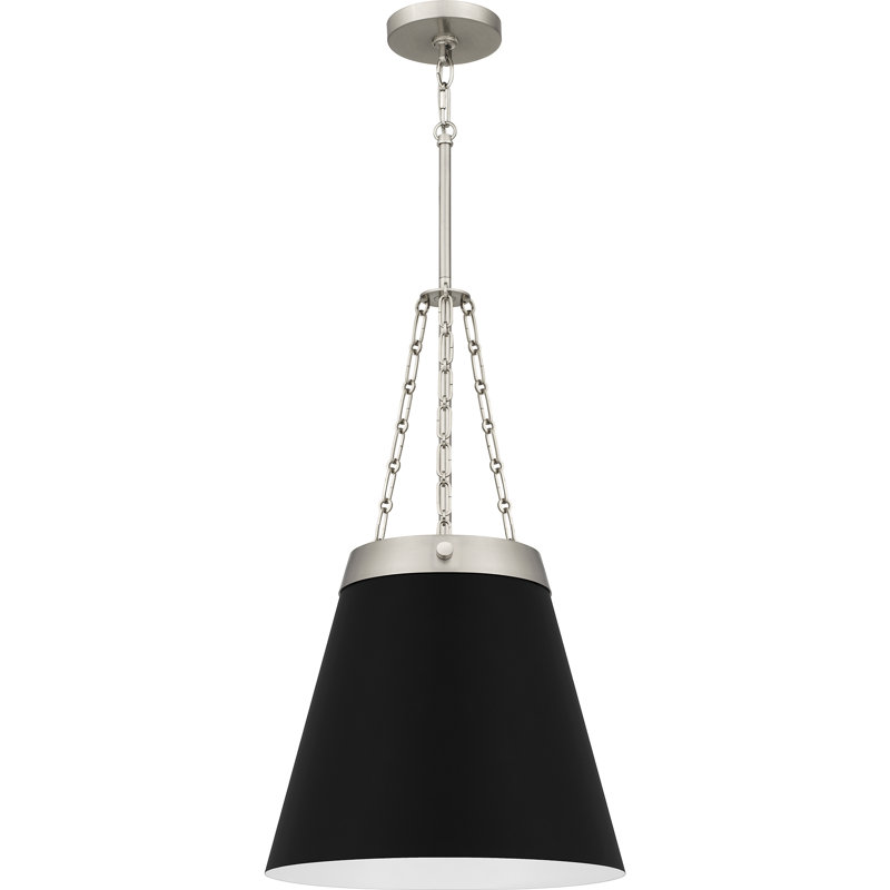 Deba 1 - Light Cone Pendant, Brushed Nickel, Black