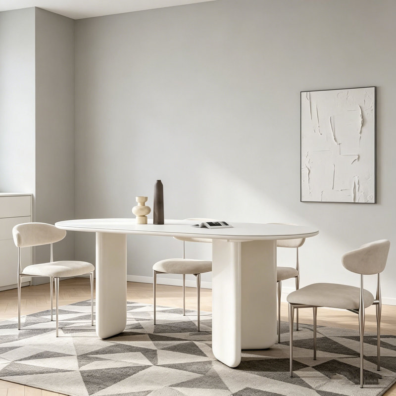 Table de salle à manger Modern, H 29,5 po x l 55,1 po x P 31,5 po, 5 pièces: table, 6 chaises
