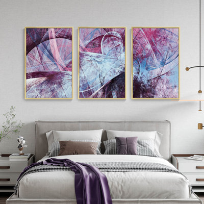 " Line Drawing Aluminum Framed Wall Art " 3 - Pieces