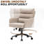 Faux Leather Swivel Office Chair with High Back Dual Cushion Backrest-2036260321