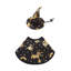 Chien, chat, déguisement d'Halloween, costume de sorcier, cape, sorcière, chapeau