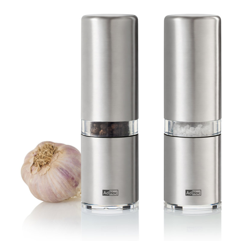 AdHoc Style Pepper and Salt Mill Cermacut Stainless Steel Set 5.8"