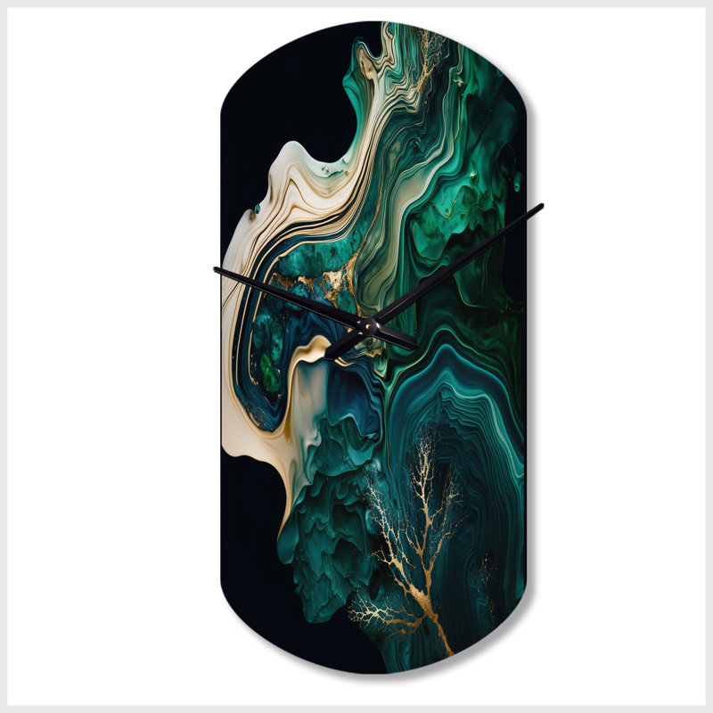 Horloge Drange Geode Marble I - horloge en métal cylindrique, Petit
