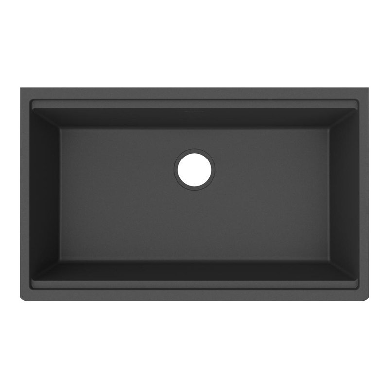 Ensemble de meuble-lavabo encastré 4 pièces Quartz Classic 33 po x 22 po x 9 1/2 po Graphite, Noir mat