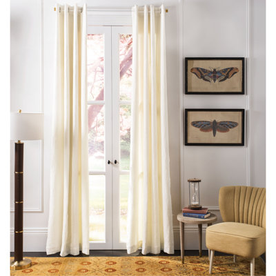 Lipford 100% Linen Semi Sheer Curtain Single Panel