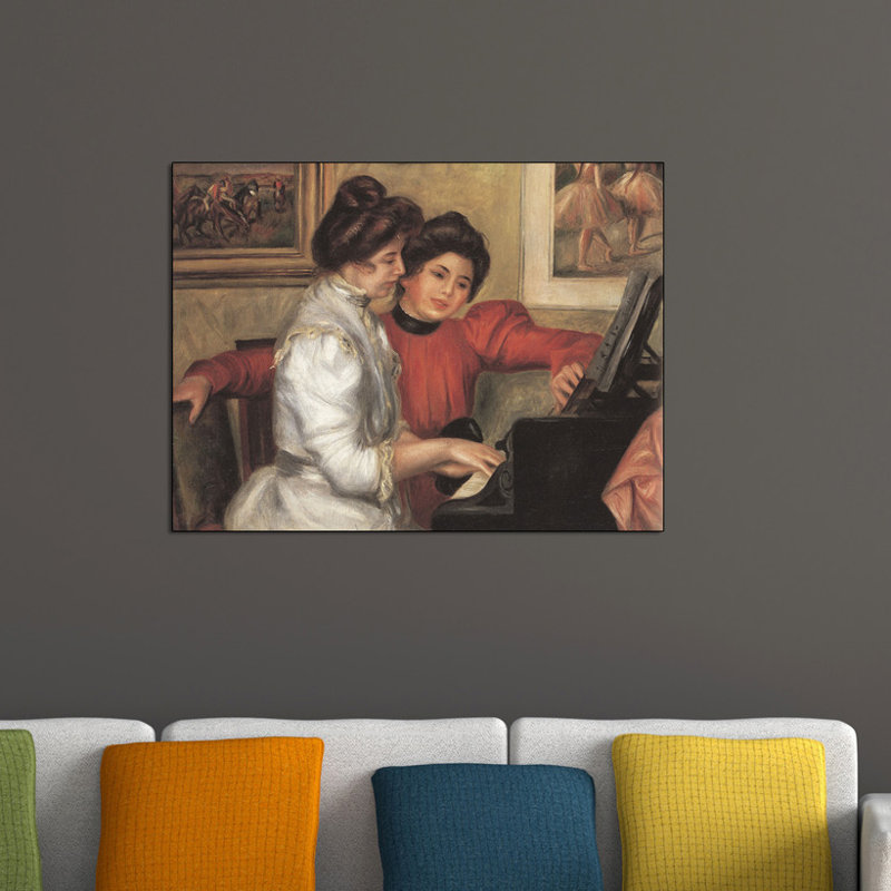 'Yvonne and Christine Lerolle at the Piano' by Pierre-Auguste Renoir Painting Print