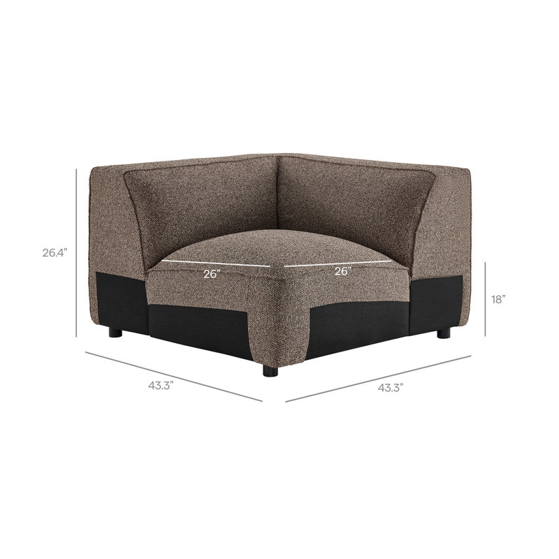 Canapé modulaire Auren 5 pièces Auren, Earth Boucle, 26.4" H x 125.3" W x 125.3" D