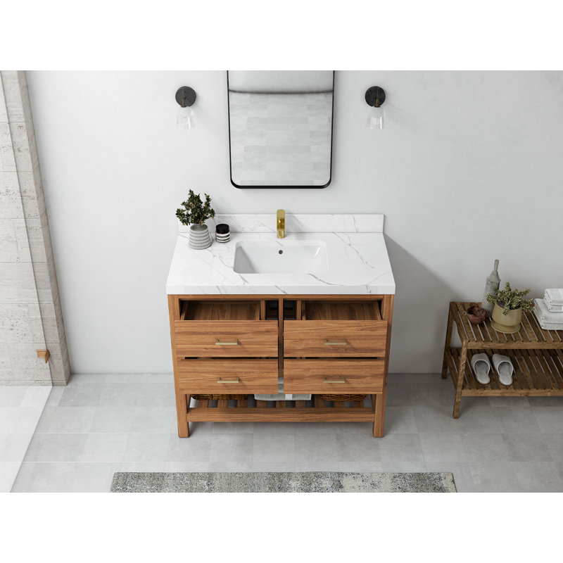 Ensemble de meuble-lavabo simple 42 po Parker, Gris Piatra